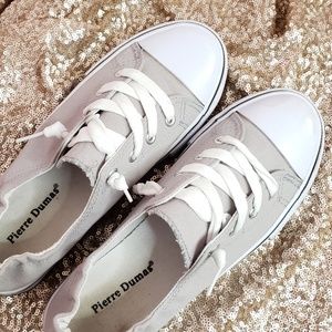 Light gray slip on sneakers